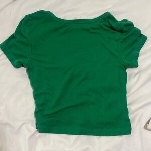 green zara crop top size S